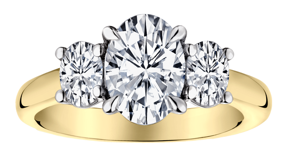 2.16 Carat of Lab Grown Diamonds "Past, Present, Future" Engagement Ring, 14kt Two Tone.....................NOW