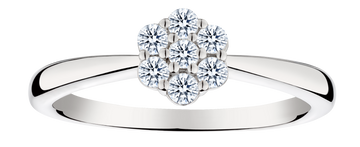 .25 Carat of Lab Grown Diamonds "Flower" Ring, Silver.....................NOW