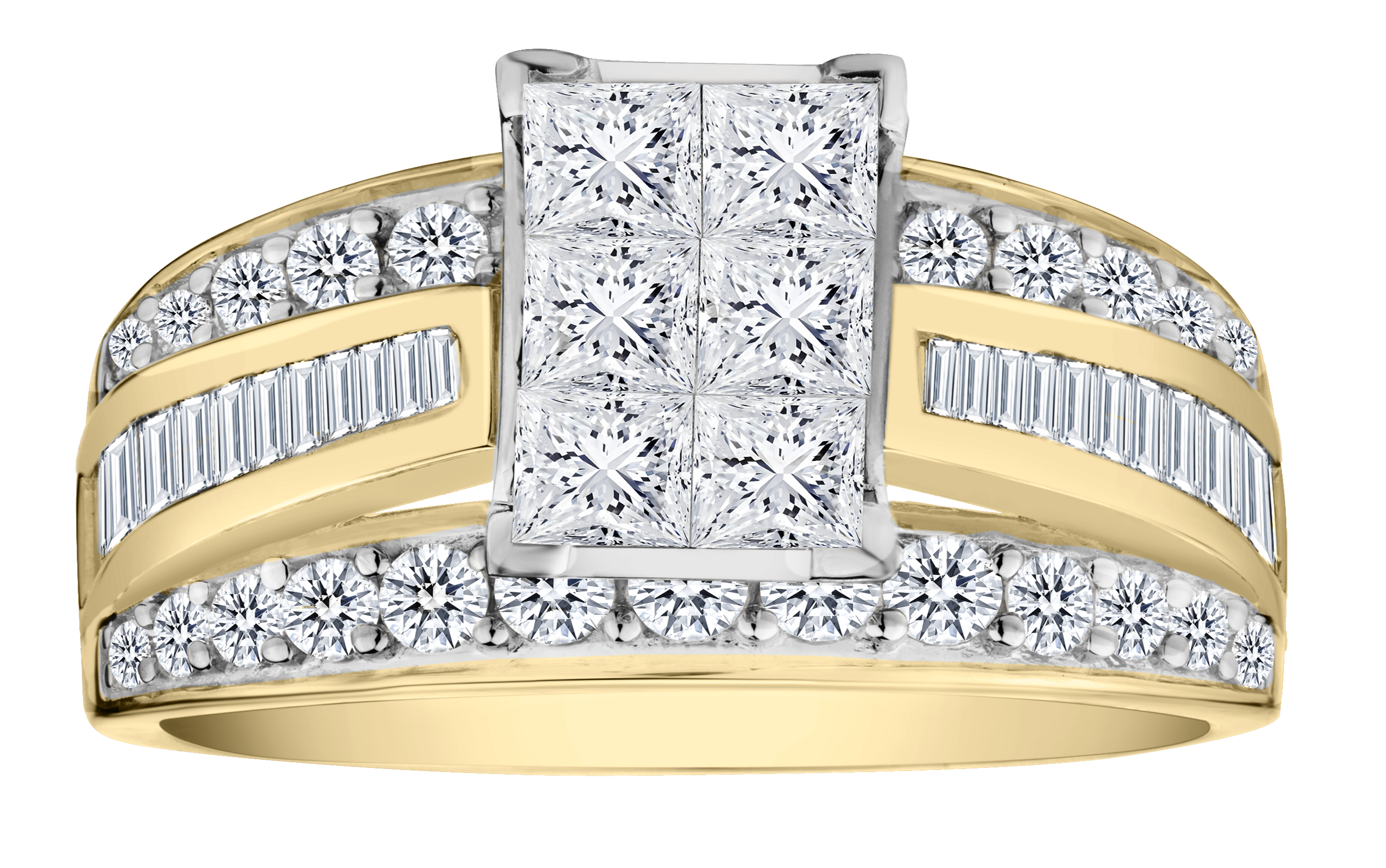 2.00 Carat of Lab Grown Diamonds Ring, 10kt Yellow Gold.....................NOW