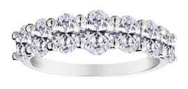 2.02 Carat of Lab Grown Diamonds and .02 Blue Sapphire Band Ring, 14kt White Gold.....................NOW