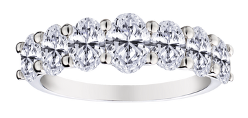 2.02 Carat of Lab Grown Diamonds and .02 Blue Sapphire Band Ring, 14kt White Gold.....................NOW