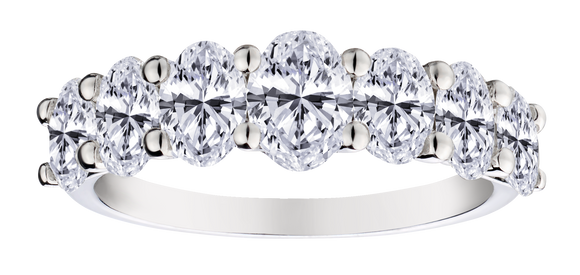 2.02 Carat of Lab Grown Diamonds and .02 Blue Sapphire Band Ring, 14kt White Gold.....................NOW