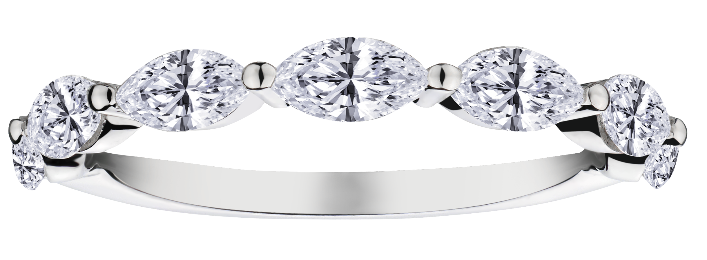 1.00 Carat of Lab Grown Diamonds Marquise Band, 14kt White Gold.....................NOW