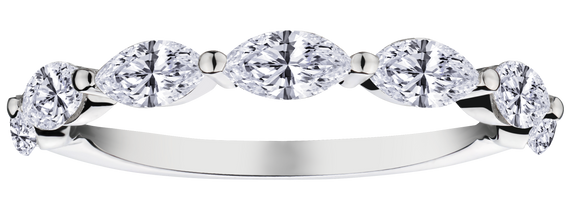 1.00 Carat of Lab Grown Diamonds Marquise Band, 14kt White Gold.....................NOW