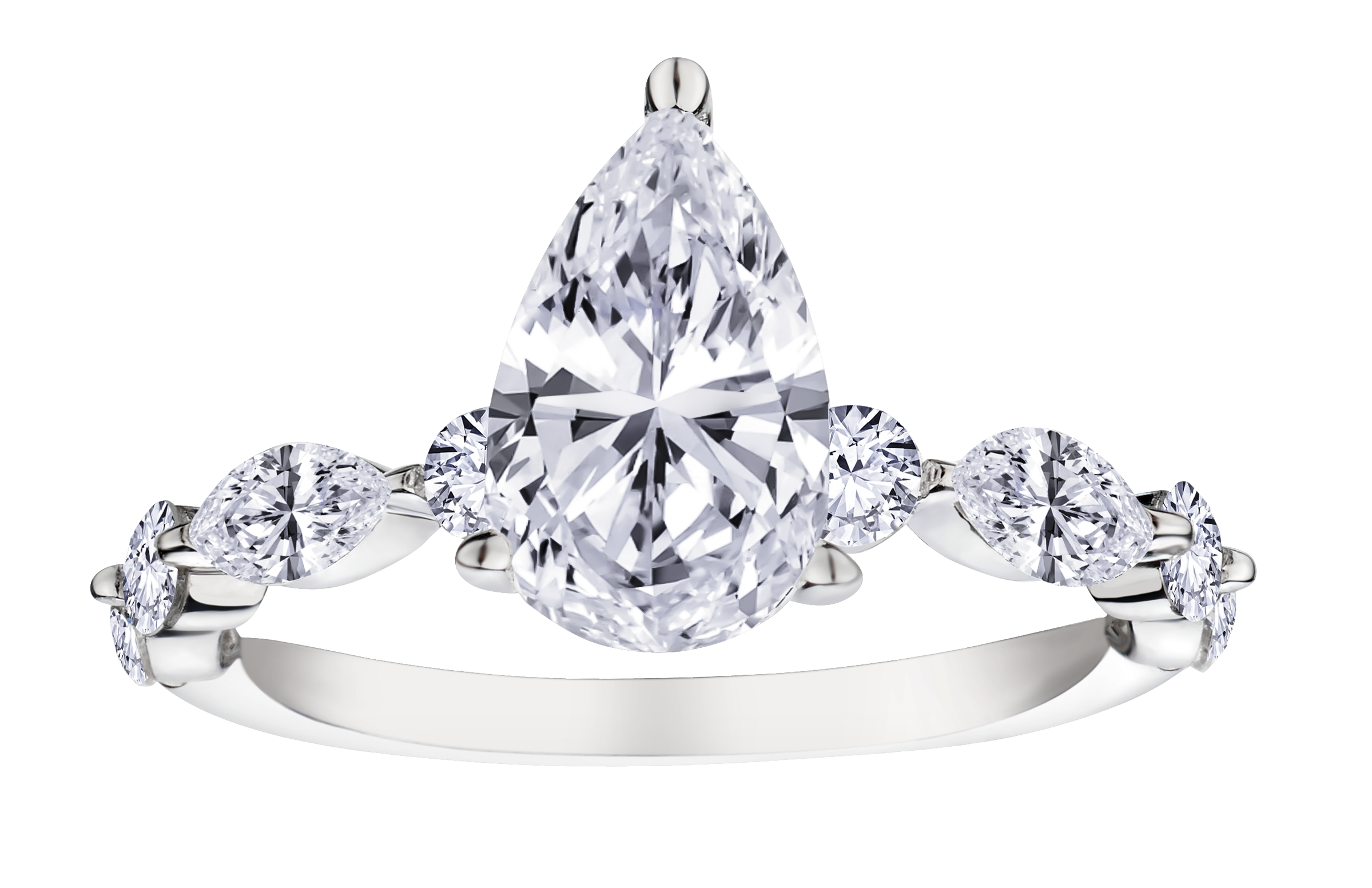2.27 Carats of Lab Grown Diamonds Engagement Ring, 14kt White Gold.....................NOW