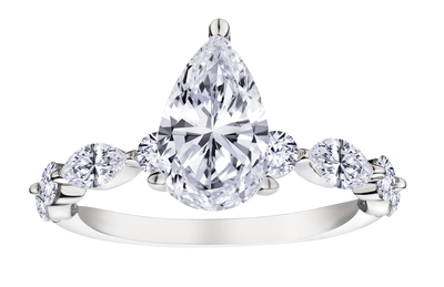 2.27 Carats of Lab Grown Diamonds Engagement Ring, 14kt White Gold.....................NOW