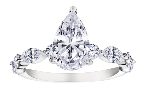 2.27 Carats of Lab Grown Diamonds Engagement Ring, 14kt White Gold.....................NOW