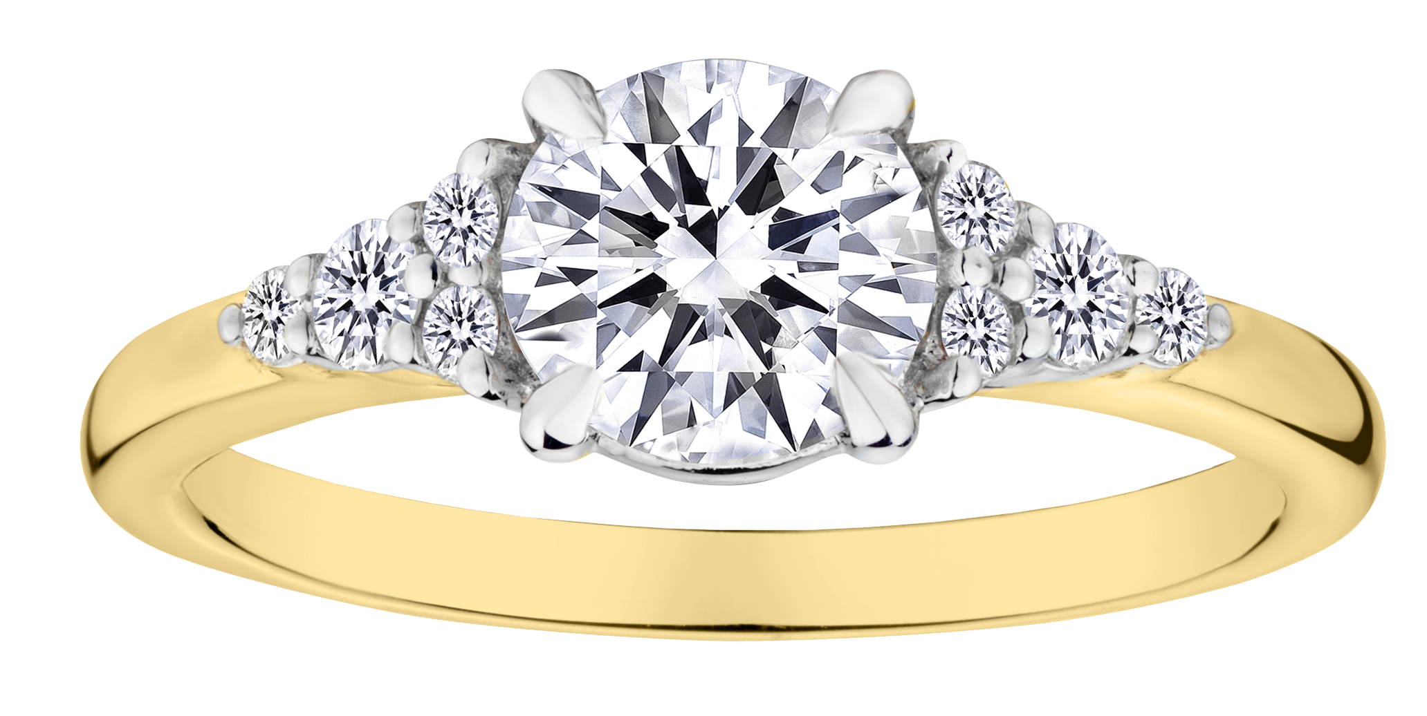 1.20 Carat of Lab Grown Diamonds Ring, 18kt Yellow Gold.....................NOW