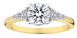 1.20 Carat of Lab Grown Diamonds Ring, 18kt Yellow Gold.....................NOW