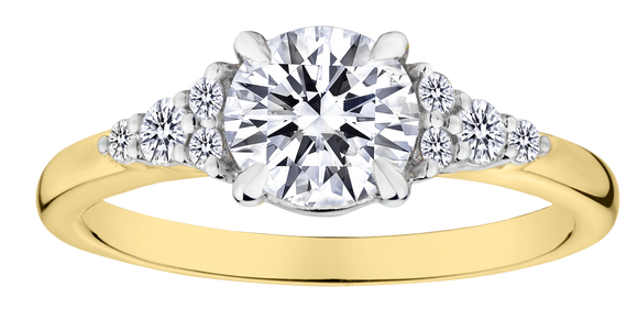 1.20 Carat of Lab Grown Diamonds Ring, 18kt Yellow Gold.....................NOW