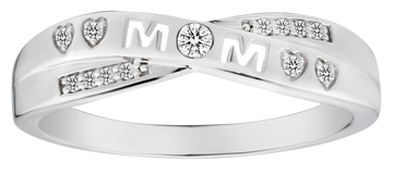 .07 Carat of Lab Grown Diamonds "Mom" Ring, Silver.....................NOW