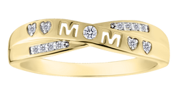 .07 Carat of Lab Grown Diamonds "Mom" Ring, 10kt Yellow Gold.....................NOW