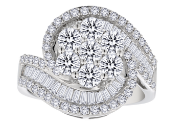 2.00 Carat of Lab Grown Diamonds "Blossom" Ring, 10kt White Gold.....................NOW
