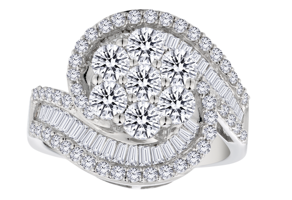 2.00 Carat of Lab Grown Diamonds "Blossom" Ring, 10kt White Gold.....................NOW