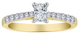 .67 Carat of Lab Grown Diamonds Radiant Engagement Ring, 10kt Yellow Gold