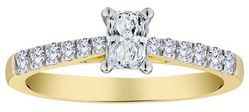 .67 Carat of Lab Grown Diamonds Radiant Engagement Ring, 10kt Yellow Gold - Griffin Jewellery Designs