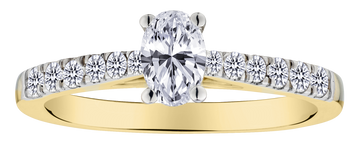 .67 Carat of Lab Grown Diamonds Oval Engagement Ring, 10kt Yellow Gold.....................NOW