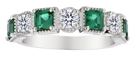 .48 Carat of Lab Grown Diamonds & Emerald Ring, Silver.....................NOW