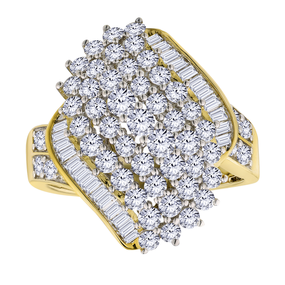 2.00 Carat of Lab Grown Diamonds Ring, 10kt Yellow Gold.....................NOW