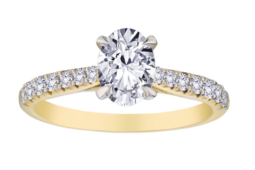 1.55+ Carat Of Lab Grown Diamond "Oval" Cut Ring, 10kt Two Tone.....................NOW