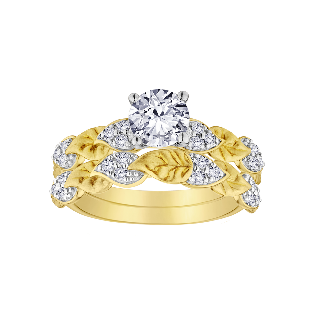 1.02+ Carat Of Lab Grown Diamonds "Tree Of Life" Ring Set, 10kt Two Tone.....................NOW