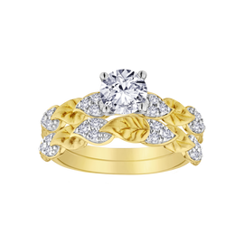 1.02+ Carat Of Lab Grown Diamonds "Tree Of Life" Ring Set, 10kt Two Tone.....................NOW