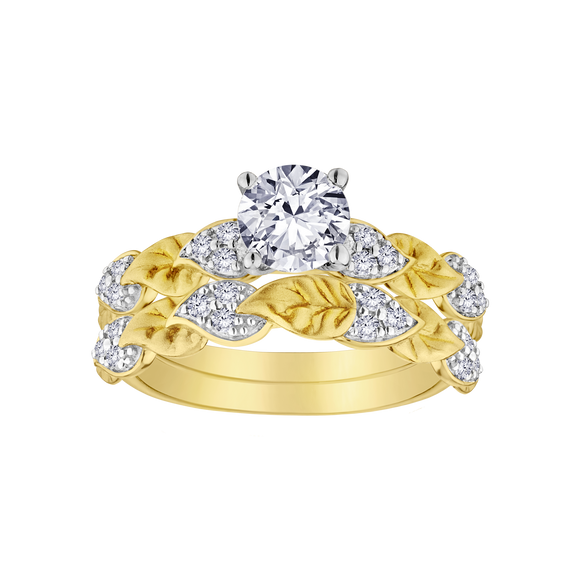 1.02+ Carat Of Lab Grown Diamonds "Tree Of Life" Ring Set, 10kt Two Tone.....................NOW