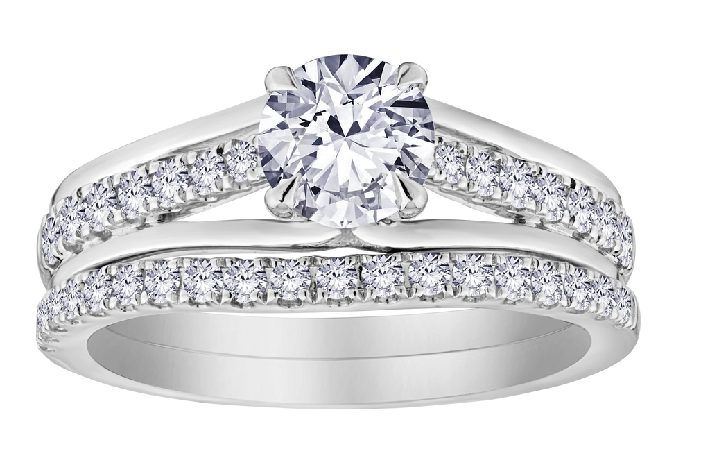 1.28+ Carat Of Lab Grown Diamonds Ring Set, 10kt White Gold.....................NOW