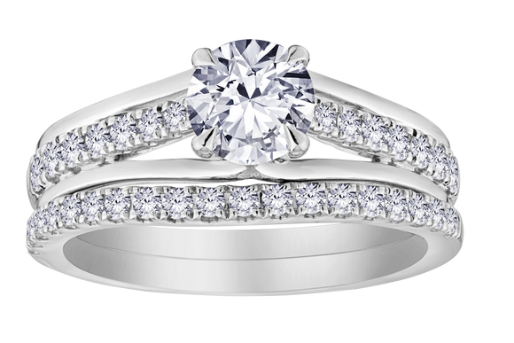 1.28+ Carat Of Lab Grown Diamonds Ring Set, 10kt White Gold.....................NOW