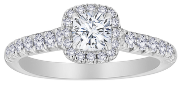 1.03+ Carat Of Lab Grown Diamonds "Cushion" Cut Ring, 10kt White Gold.....................NOW - Griffin Jewellery Designs