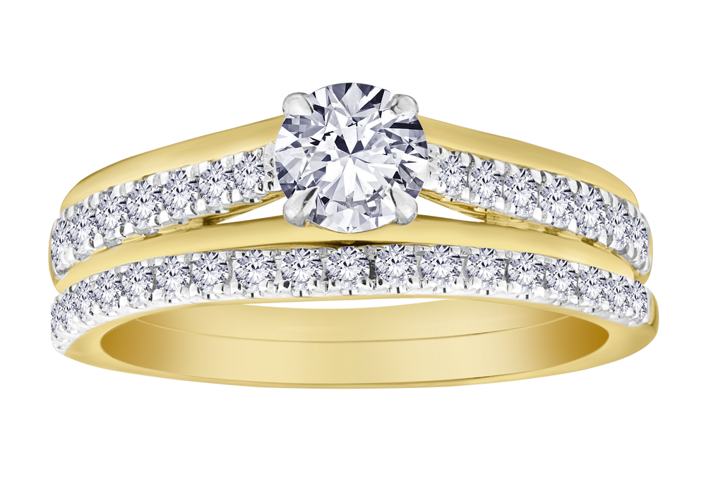 1.03+ Carat Of Lab Grown Diamonds Ring Set, 10kt Two Tone.....................NOW