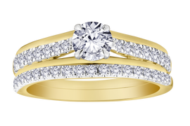 1.03+ Carat Of Lab Grown Diamonds Ring Set, 10kt Two Tone.....................NOW