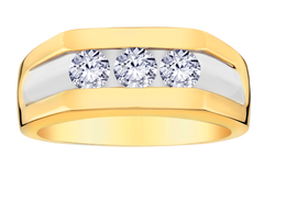 1.00 Carat Of Lab Grown Diamonds "Past, Present, Future" Men's Ring, 10kt Yellow Gold.....................NOW