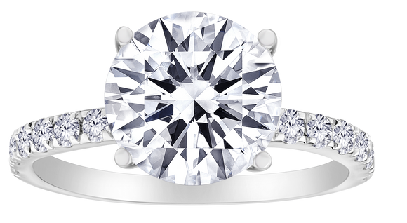 3.38+ Carat Of Lab Grown Diamonds Ring, 14kt White Gold.....................NOW