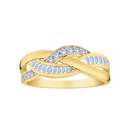 .34 Carat Of Lab Grown Diamonds "Entwined" Ring, 10Kt Yellow Gold.....................NOW