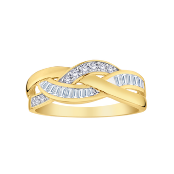 .34 Carat Of Lab Grown Diamonds "Entwined" Ring, 10Kt Yellow Gold.....................NOW