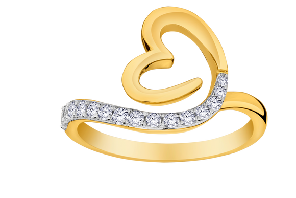 .25 Carat of Lab Grown Diamonds Heart Ring, 10kt Yellow Gold.....................NOW