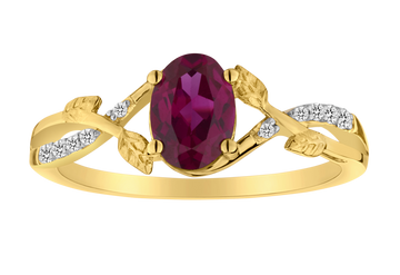 1.00 Carat Of Created Ruby & Diamonds "Tree Of Life" Ring, 10kt Yellow Gold.....................NOW