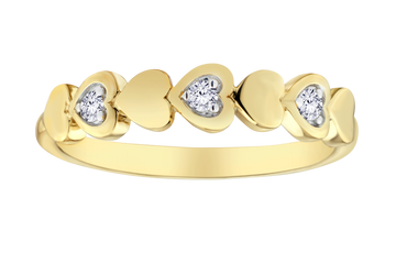 .08 Carat of Lab Grown Diamonds Heart Ring, 10kt Yellow Gold.....................NOW - Griffin Jewellery Designs