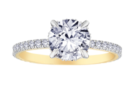 1.95+ Carat Of Lab Grown Diamond "Brilliant" Cut Ring, 14kt Yellow Gold.....................NOW