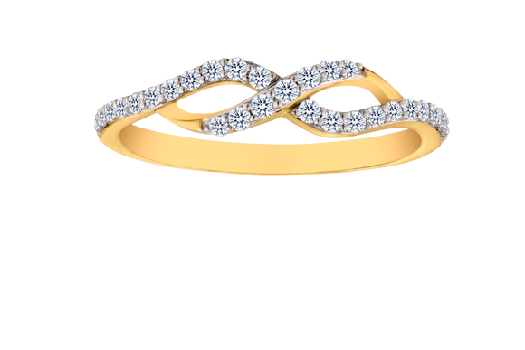 .10 Carat of Lab Grown Diamonds "Infinity" Ring, 10kt Yellow Gold.....................NOW