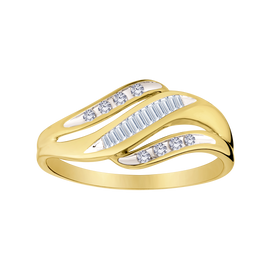 .15 Carat Of Lab Grown Diamonds "Wave" Ring, 10Kt Yellow Gold.....................NOW