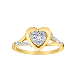 .27 Carat of Lab Grown Diamonds Heart Ring, 10kt Yellow Gold.....................NOW