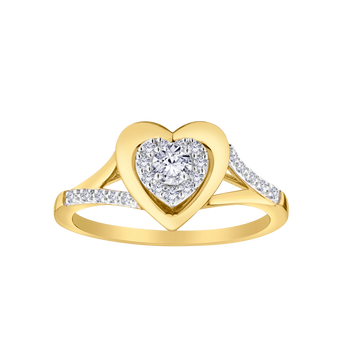 .27 Carat of Lab Grown Diamonds Heart Ring, 10kt Yellow Gold.....................NOW