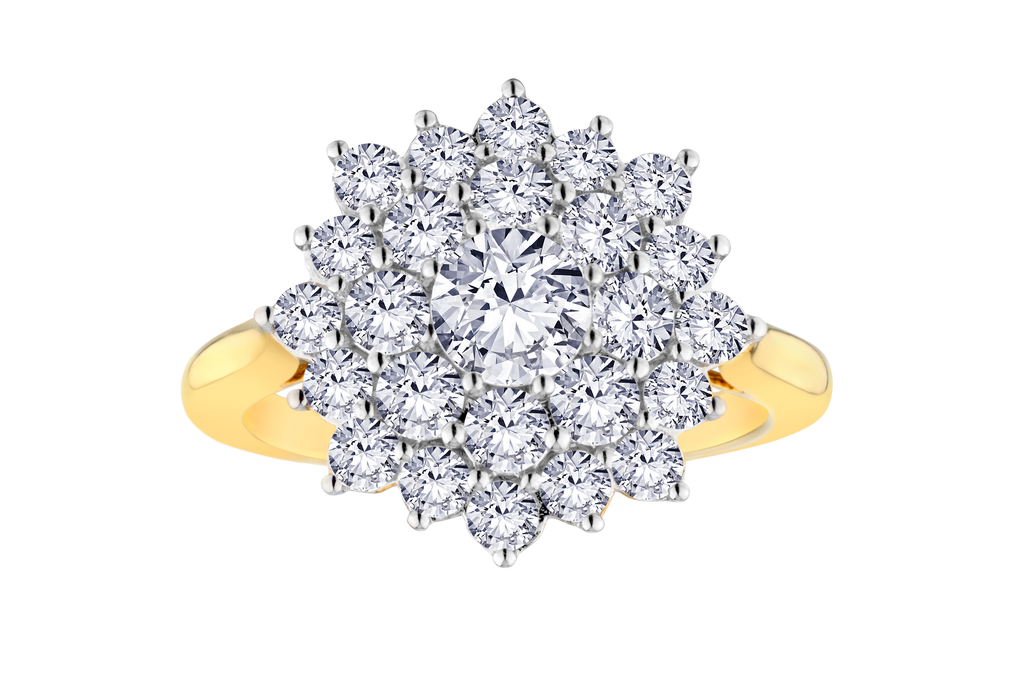 2.00 Carat Of Lab Grown Diamonds "Snowflake" Ring, 10kt Yellow Gold.....................NOW