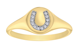 .05 Carat Of Lab Grown Diamonds "Horseshoe" Ring, 10kt Yellow Gold.....................NOW