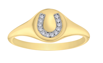 .05 Carat Of Lab Grown Diamonds "Horseshoe" Ring, 10kt Yellow Gold.....................NOW