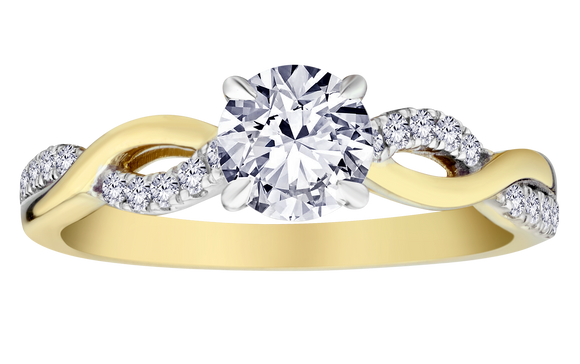 1.02 Carat of Lab Grown Diamonds Ring, 10kt Yellow Gold.....................NOW