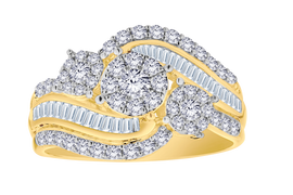1.00 Carat Of Lab Grown Diamonds "Past, Present, Future" Anniversary Ring, 10kt Yellow Gold.....................NOW