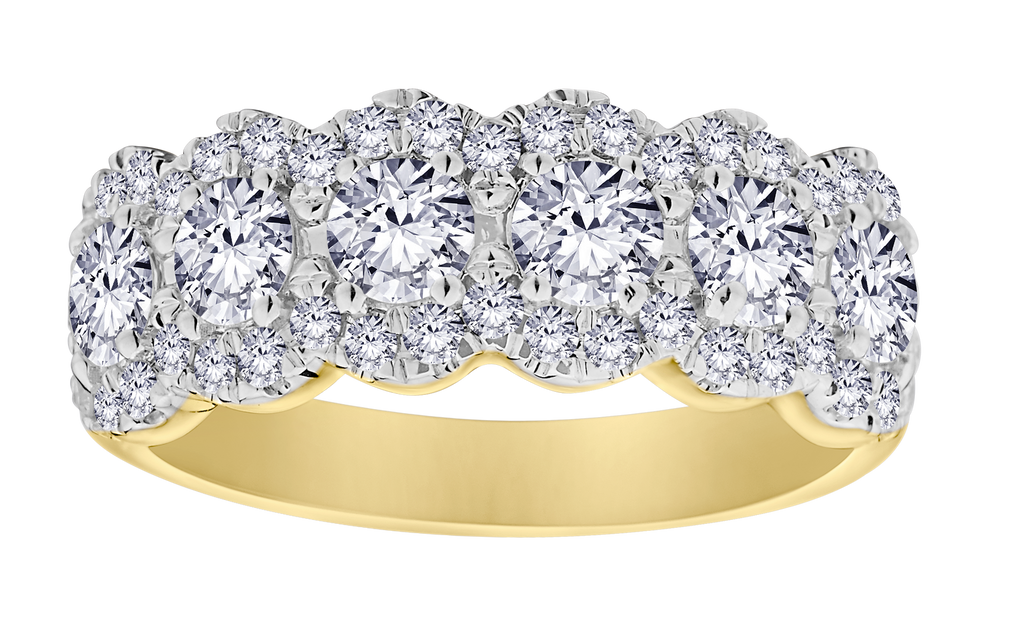 1.50 Carat Of Lab Grown Diamonds Anniversary Ring, 10kt Yellow Gold.....................NOW